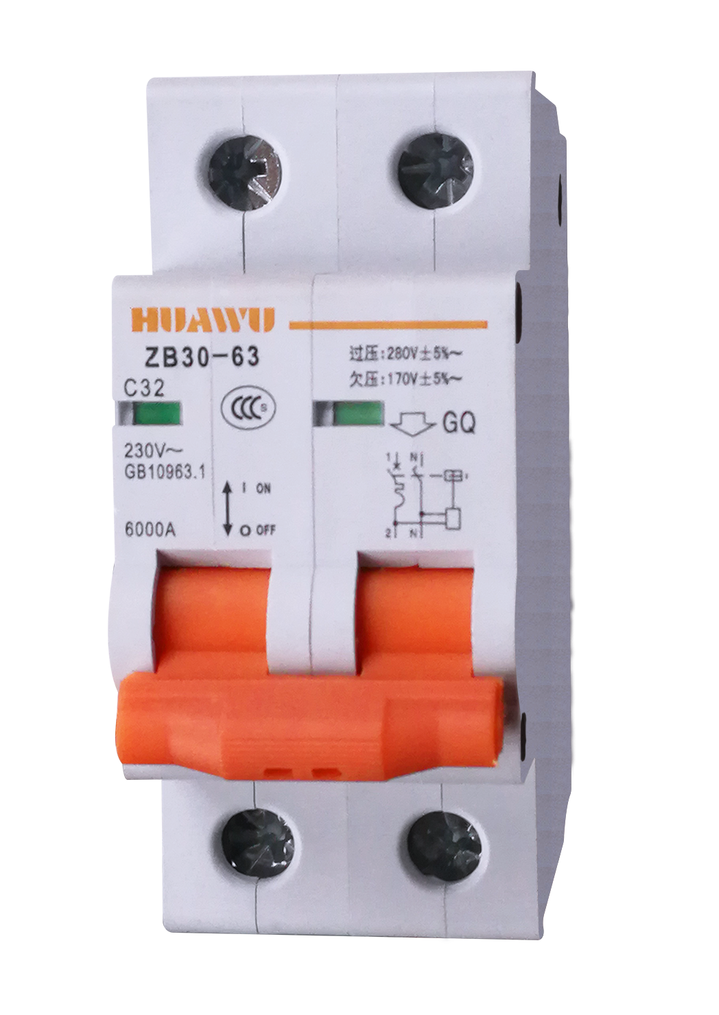 ZB30-63/2GY(QY\GY)帶過壓(欠壓、過欠壓)保護小型斷路器